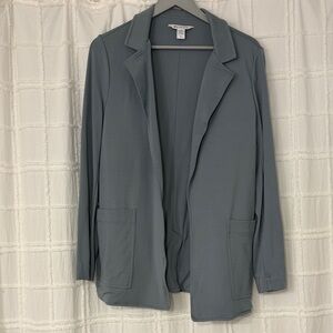 Athletes Women's Blue-Gray Open-Front Blazer